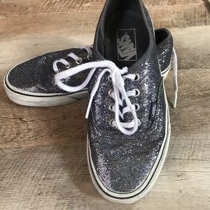 Vans sparkly silver sneakers size 7